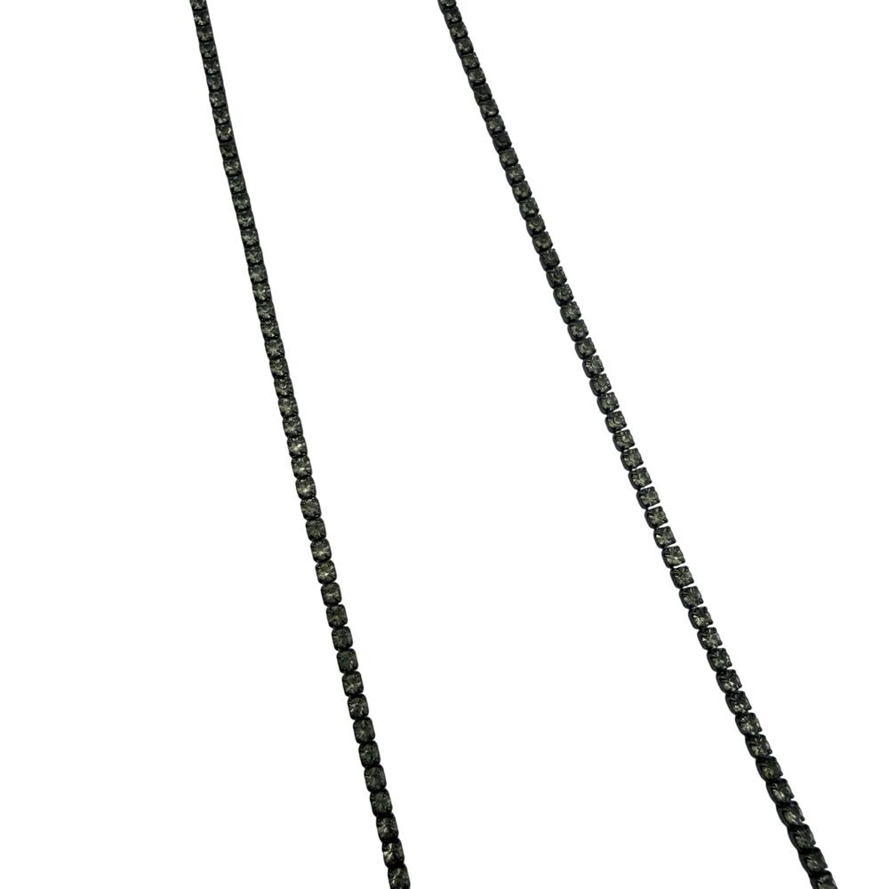 3/$25 - Express Gunmetal Tassel Necklace Double Chain Statement - Picture 4 of 5